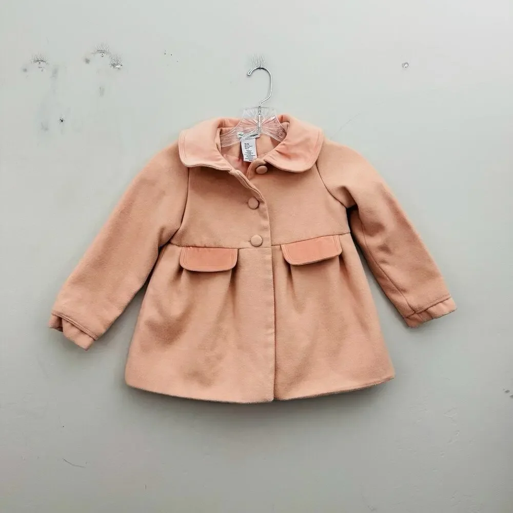 Cupcakes And Cashmere Pink Pea Coat Girls Size 5T